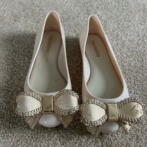 Mini Melissa Cream Bow Flats